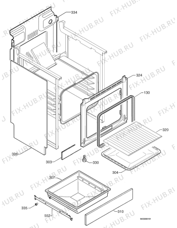 Взрыв-схема плиты (духовки) Zanussi ZCM6501X - Схема узла Housing 001